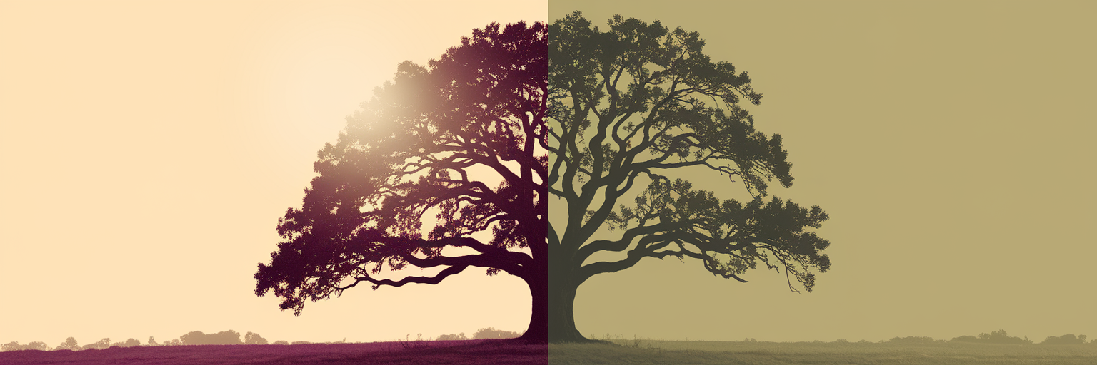 Abstract representation of oak tree health.
